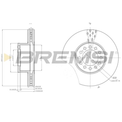 CD5331V.JPG Coppia Dischi Freno Anteriore 93191200 Man Tga Ventilato