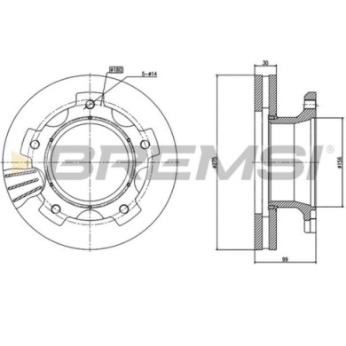 CD5380V_1.jpg Coppia Dischi Freno Posteriore Isuzu Forward F Ventilato