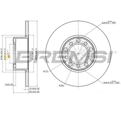 CD6008S.JPG Coppia Dischi Freno Anteriore 92004700 Mercedes-benz /8 /8 Coupé Pieno