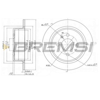 CD6093S.JPG Coppia Dischi Freno Posteriore 92019200 Bmw 3 3 Cabriolet 3 Touring Z1 Roadster Pieno