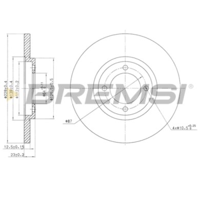 CD6121S.JPG Coppia Dischi Freno Anteriore 98200 Daihatsu Charmant Toyota Corolla Corolla 2 Volumi/coda Spiovente Corolla Station