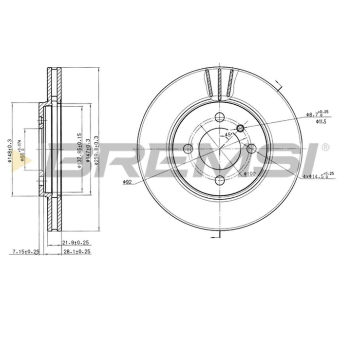 CD6182V.JPG Coppia Dischi Freno Anteriore 92026500 Bmw 3 3 Cabriolet 3 Touring Z1 Roadster Ventilato