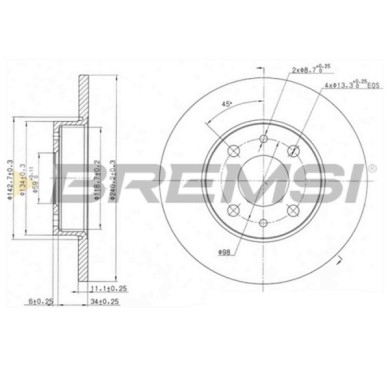 CD6240S.JPG Coppia Dischi Freno Posteriore 92061100 Alfa Romeo 145 146 33 33 Sportwagon Pieno