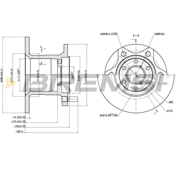 CD6254S.JPG Coppia Dischi Freno Anteriore 93084400 Iveco Daily I Furgonato Pieno