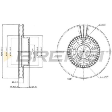 CD6255V.JPG Coppia Dischi Freno Anteriore 92055400 Volvo 740 (744) Ventilato