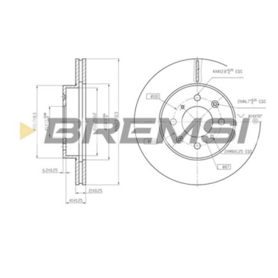 CD6261V.JPG Coppia Dischi Freno Anteriore 92070600 Rover 200 Ii 2 Volumi /coda Spiovente (xw) Ventilato