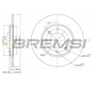 CD6263S.JPG Coppia Dischi Freno Posteriore 92043200 Peugeot 205 Cassone/coda Spiovente 205 I 205 I Cabriolet 205 Ii 309 I 309 Ii