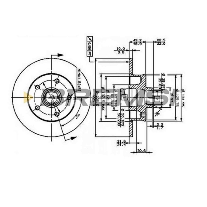 CD6266S.JPG Coppia Dischi Freno Posteriore 92057200 Seat Toledo I (1l2) Pieno