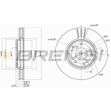 CD6268V.JPG Coppia Dischi Freno Anteriore 92057900 Mercedes-benz 190 Sl 124 Tre Volumi Ventilato