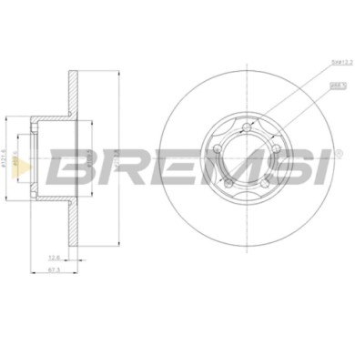 DISCO_FRENO_PIENO.jpg Coppia Dischi Freno Anteriore 08131010 Mercedes-benz Heckflosse Pagode Pieno
