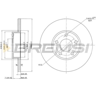 CD6324S.JPG Coppia Dischi Freno Anteriore 92057400 Audi 100 100 Avant A4 A4 Avant A6 A6 Avant Pieno