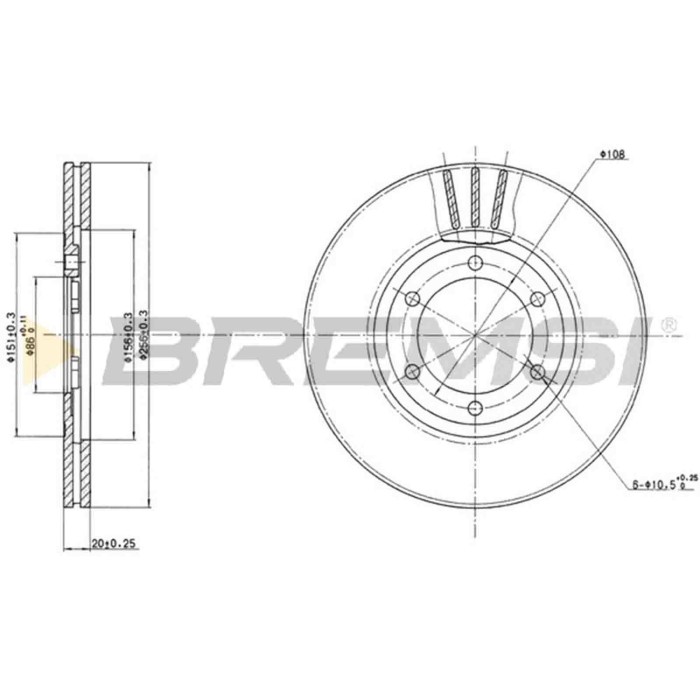 CD6357V.JPG Coppia Dischi Freno Anteriore 92079600 Mazda E Furgonato (sr2) Ventilato