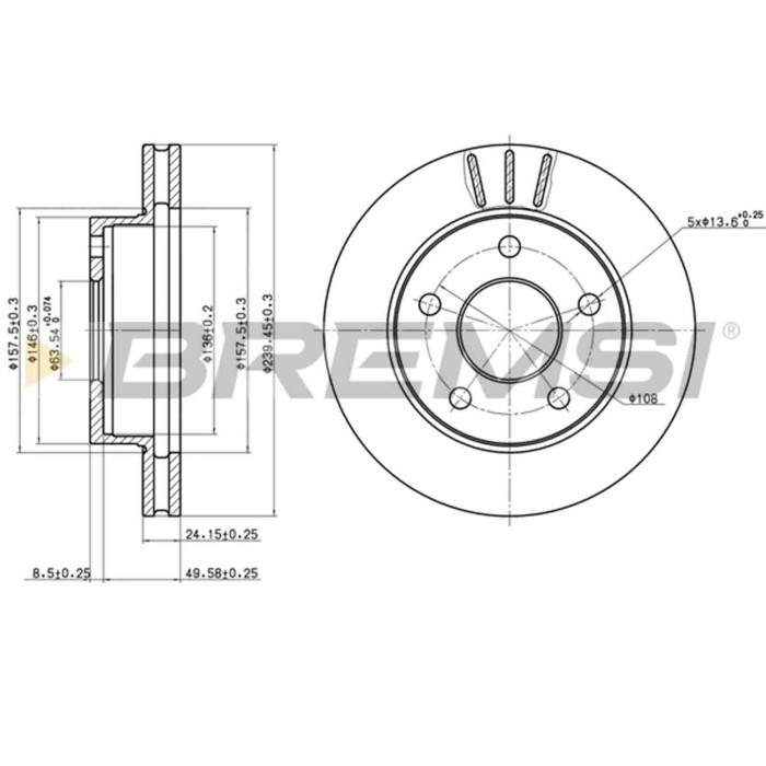CD6370V.JPG Coppia Dischi Freno Anteriore 09491440 Ford P 100 I P 100 Ii Nero