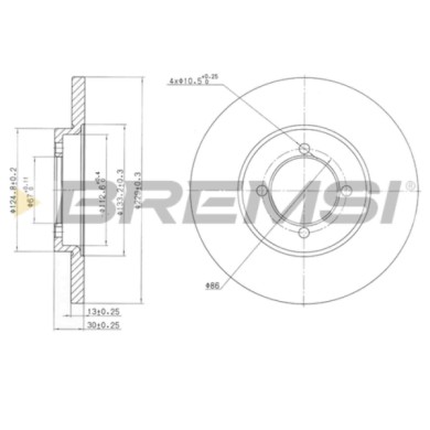 CD6379S.JPG Coppia Dischi Freno Anteriore 98200 Mitsubishi Lancer I (a7) Pieno