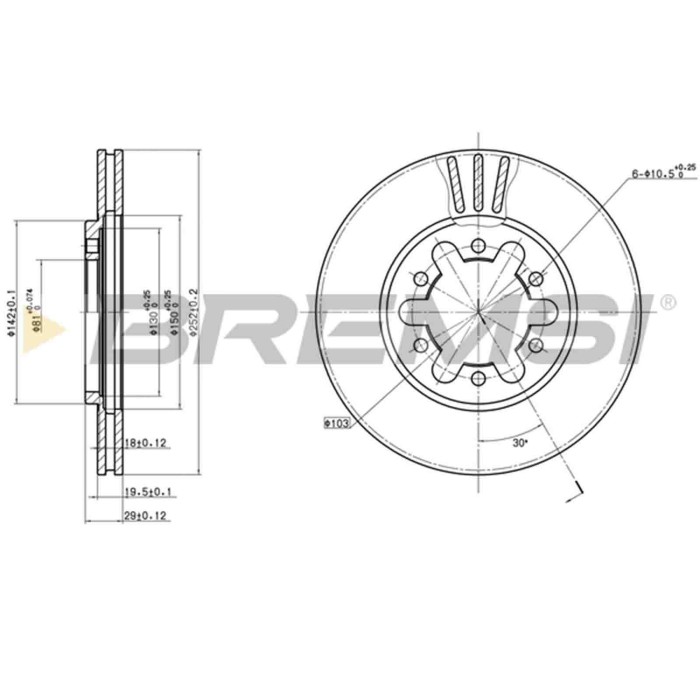 CD6382V.JPG Coppia Dischi Freno Anteriore 98200 Nissan Urvan Furgonato Urvan Autobus Ventilato