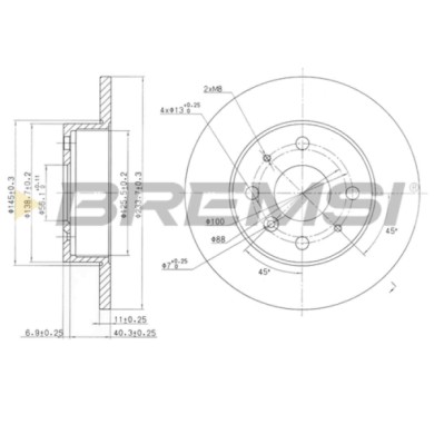 CD6386S.JPG Coppia Dischi Freno Anteriore 92077000 Daihatsu Charade Iii Pieno