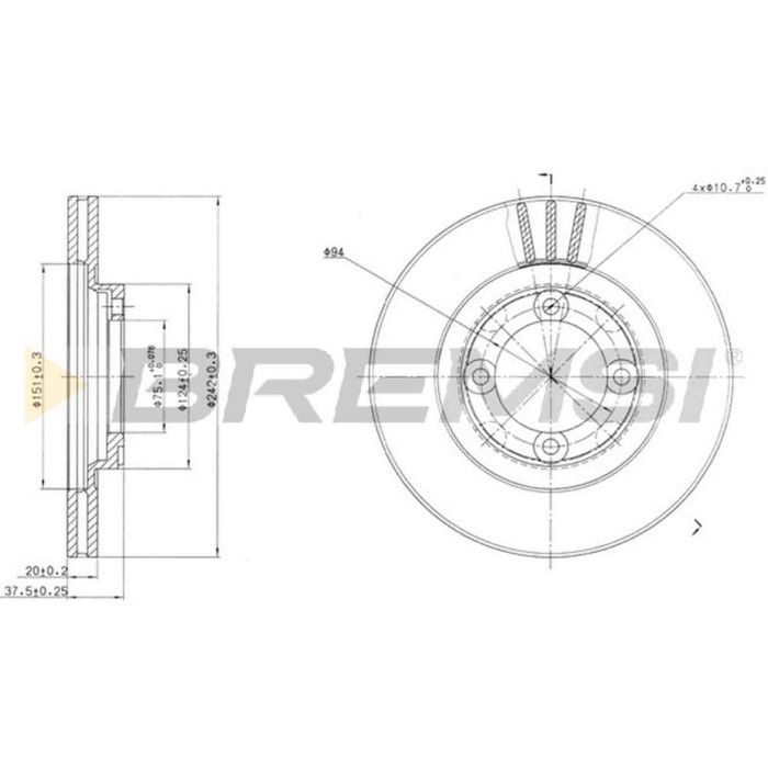CD6394V.JPG Coppia Dischi Freno Anteriore 92061800 Mazda 626 Iii 626 Iii Hatchback 626 Iii Coupé 626 Iii Station Wagon Ventilato