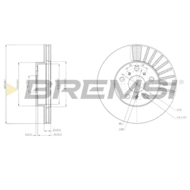 CD6403V.JPG Coppia Dischi Freno Anteriore 92052900 Toyota Carina V Tre Volumi (t17) Ventilato