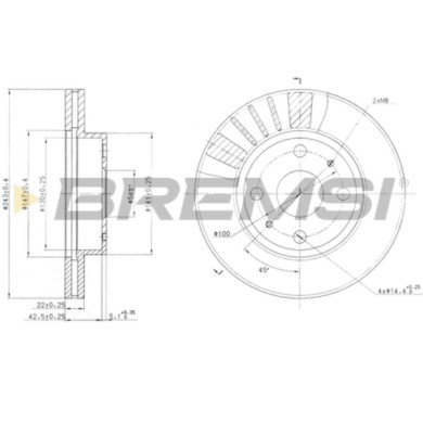 CD6405V.JPG Coppia Dischi Freno Anteriore 92049900 Toyota Carina Ii Tre Volumi Carina Ii Celica 2 Volumi/coda Spiovente Celica C