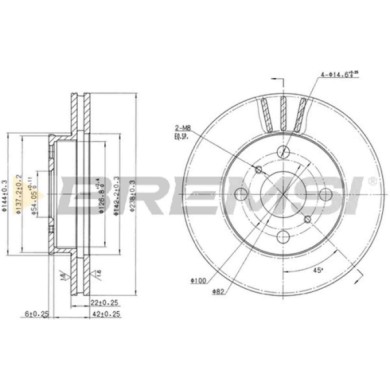 CD6408V.JPG Coppia Dischi Freno Anteriore 92077300 Toyota Carina Ii Tre Volumi Carina Ii Carina Ii Station Wagon Ventilato
