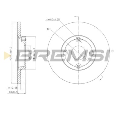 CD6422S.JPG Coppia Dischi Freno Anteriore 92045200 Daihatsu Charade Ii Pieno