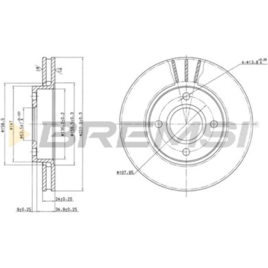 CD6423V.JPG Coppia Dischi Freno Anteriore 92064300 Ford Escort V (aal Abl)