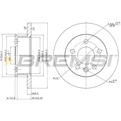 CD6426S.JPG Coppia Dischi Freno Anteriore 92055900 Volkswagen Transporter T4 Autobus (70b 70c 7db 7dk 70j 70k 7dc 7 Pieno