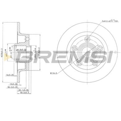 CD6456S.JPG Coppia Dischi Freno Posteriore 92078800 Mazda 626 Ii (gc) Pieno