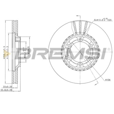 CD6459V.JPG Coppia Dischi Freno Anteriore 92095000 Mitsubishi L200 Ventilato
