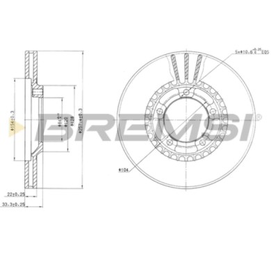 CD6461V.JPG Coppia Dischi Freno Anteriore 92112400 Mitsubishi L300 Iii Furgonato L300 Iii Autobus L200 L300/delica Ii Pianale Pi