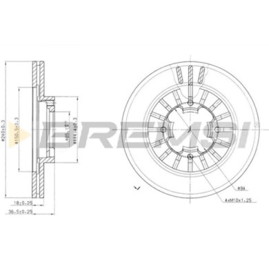 CD6465V.JPG Coppia Dischi Freno Anteriore 92092200 Subaru Justy I Ventilato