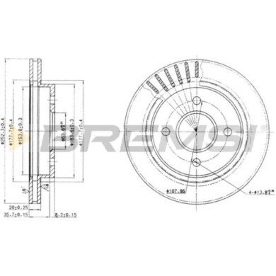 CD6479V.JPG Coppia Dischi Freno Posteriore 92063600 Ford Mondeo I (gbp) Ventilato