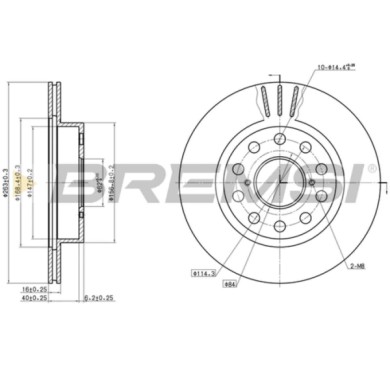 CD6506V.JPG Coppia Dischi Freno Posteriore 92114500 Toyota Mr 2 Ii Ventilato