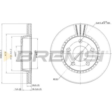 CD6519V.JPG Coppia Dischi Freno Posteriore 92037100 Audi 200 100 Avant A8 200 Avant Ventilato