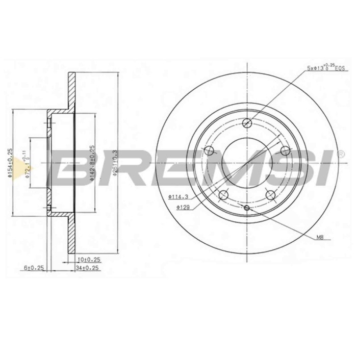 CD6524S.JPG Coppia Dischi Freno Posteriore 92062100 Mazda Mx-6 (ge) Pieno