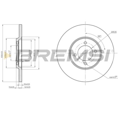 CD6529S.JPG Coppia Dischi Freno Posteriore 08255750 Jaguar Xj Coupé Xjsc Convertible Fiat Brava Pieno