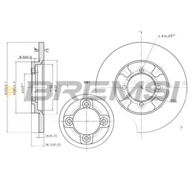 CD6531S.JPG Coppia Dischi Freno Anteriore 08310910 Mazda 626 Ii 626 Ii Hatchback Pieno