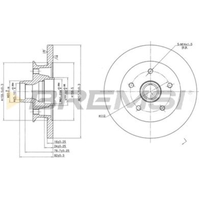 CD6542S.JPG Coppia Dischi Freno Anteriore 92053000 Volkswagen Transporter T3 Autobus (25) Pieno