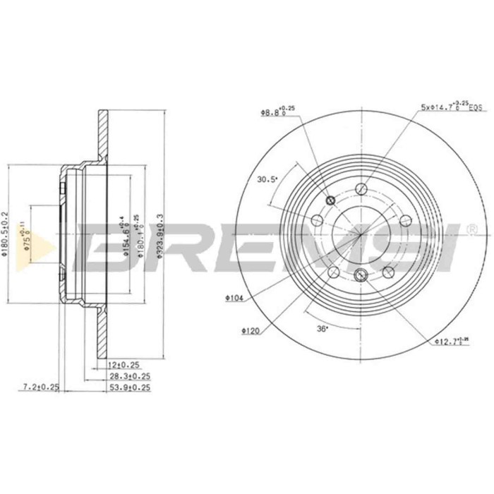 CD6553S.JPG Coppia Dischi Freno Posteriore 92058400 Bmw 8 7 Fiat Palio Weekend Pieno