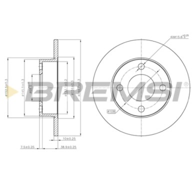 CD6563S.JPG Coppia Dischi Freno Posteriore 92037300 Audi 100 100 Avant Fiat Palio Pieno