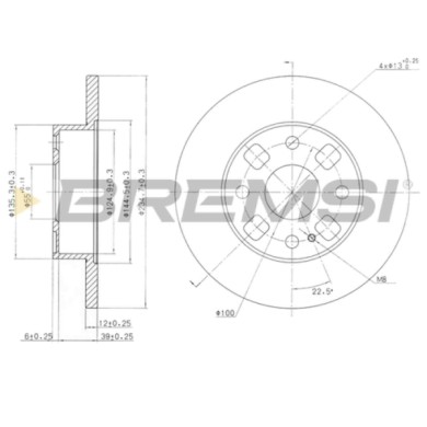 CD6564S.JPG Coppia Dischi Freno Anteriore 92066600 Mazda 121 Ii Fiat Palio Weekend Pieno