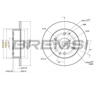 CD6565S.JPG Coppia Dischi Freno Posteriore 92081700 Rover 600 I (rh)