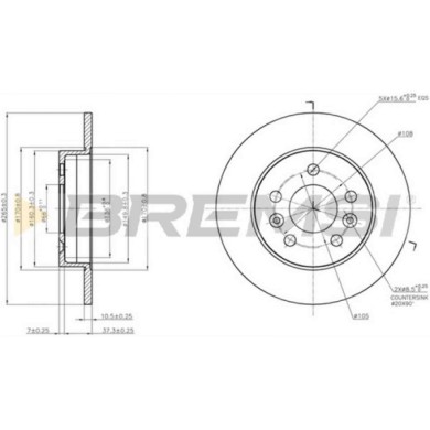 CD6566S.JPG Coppia Dischi Freno Anteriore 92067100 Toyota Starlet Pieno