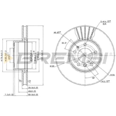 CD6606V.JPG Coppia Dischi Freno Anteriore 92058300 Bmw 7 8 5 5 Touring Ventilato