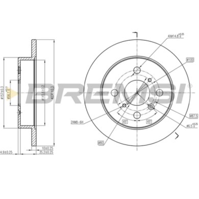 CD6650S.JPG Coppia Dischi Freno Posteriore Daihatsu Applause I 2 Volumi/coda Spiovente Applause Ii 2 Volumi/coda Spiovente Pieno