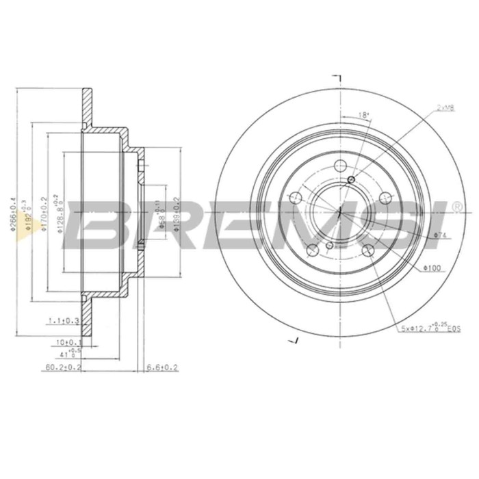 CD6678S.JPG Coppia Dischi Freno Posteriore 92082000 Subaru Legacy I (bc)