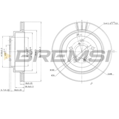 CD6680V.JPG Coppia Dischi Freno Posteriore 92142100 Subaru Legacy I (bc) Ventilato