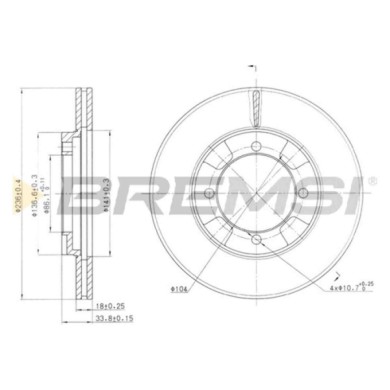 CD6692V.JPG Coppia Dischi Freno Anteriore 92082100 Mitsubishi Colt Iii (c5a) Ventilato