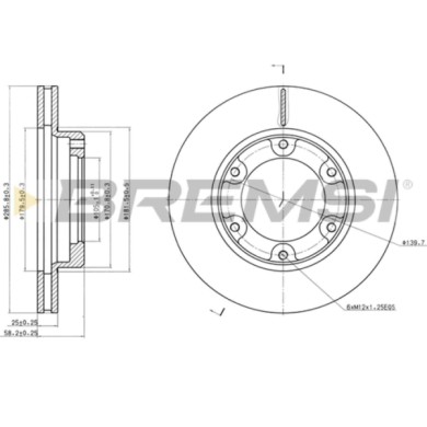 CD6701V.JPG Coppia Dischi Freno Anteriore 92080500 Toyota Land Cruiser 80 Land Cruiser Avensis Verso Ventilato
