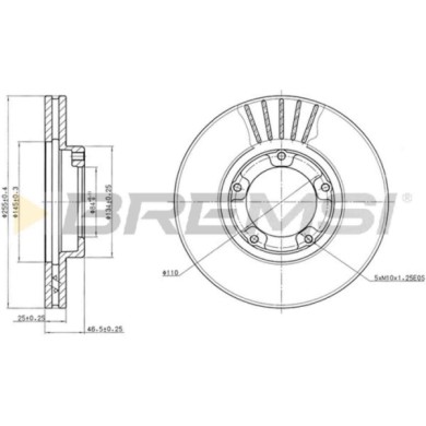CD6703V.JPG Coppia Dischi Freno Anteriore 92080300 Toyota Hiace Iv Autobus Hiace Iv Furgonato Hiace Iii Furgonato Ventilato